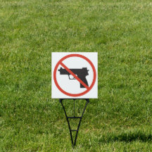 No Firearms Inside Shop Or On Premises Yard