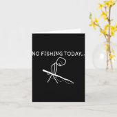 No Fishing Today Sad Stickman Fisherman Fathers Da カード (黄色い花)