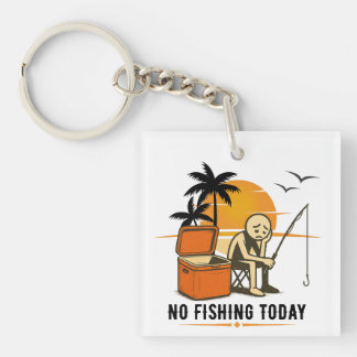 No Fishing Today Sad Stickman Fishing  Lovers キーホルダー