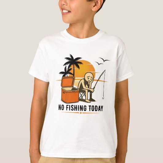 No Fishing Today Sad Stickman Fishing  Lovers Tシャツ (正面)