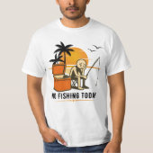 No Fishing Today Sad Stickman Fishing  Lovers Tシャツ (正面)