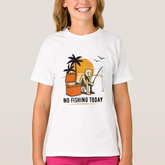 No Fishing Today Sad Stickman Fishing  Lovers Tシャツ (正面)