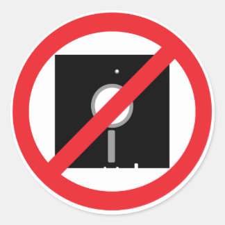 No Floppiesステッカー ラウンドシール
