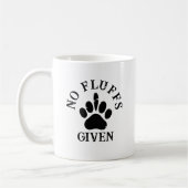 No Fluffs Given Funny Dog Owner Humor Quote コーヒーマグカップ (左)