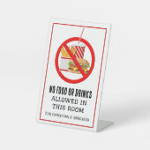 no food or drinks 台座サイン (正面)