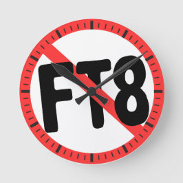 No FT8 Wall Clock ラウンド壁時計