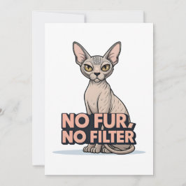 No Fur No Filter Sphynx Cat Attitude Art シーズンカード