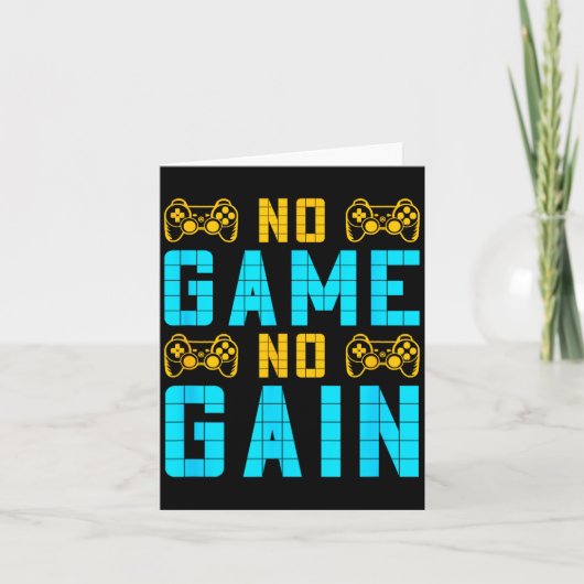 No Game No Gain Funny Gaming Quotes Gift For Playe カード (正面)