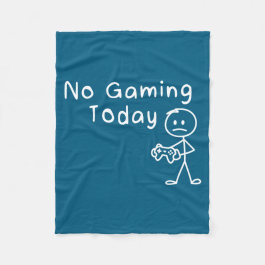No Gaming Today Funny Gamer Sad Stickman Gaming Lo フリースブランケット (正面)