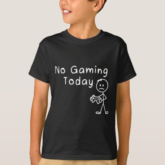No Gaming Today Funny Gamer Sad Stickman Gaming Lo Tシャツ (正面)