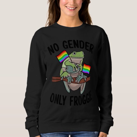 No Gender Only Froggie Proud Gay LGBT スウェットシャツ (正面)