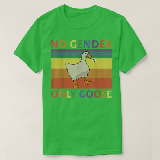 No Gender Only Goose Duck Non Binary Rainbow Flag Tシャツ (デザイン正面)