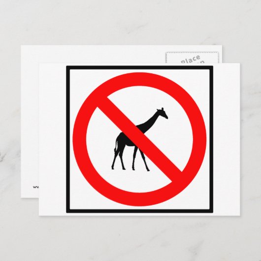 No Giraffesハイウェイサイン ポストカード (正面/裏面)