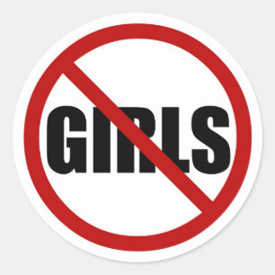 No Girls Allowedサインタイポグラフィシール ラウンドシール