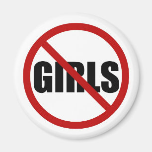 No Girls Allowedサインタイポグラフィ磁石 マグネット