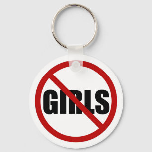 No Girls AllowedサインタイポグラフィKeychain キーホルダー