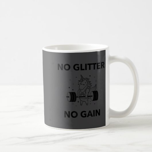 No Glitter No Gain Funny Gym Workout Motivational  コーヒーマグカップ (右)