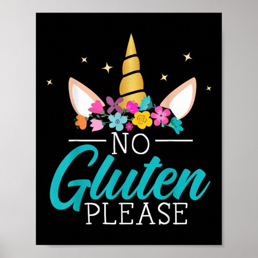 No Gluten Please Unicornセリアック病認識度 ポスター (正面)