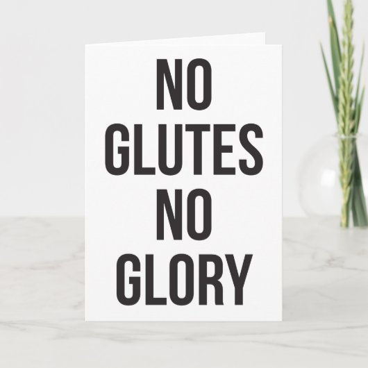 No Glutes No Glory、女性のトレーニング 感動的 カード (正面)