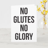 No Glutes No Glory、女性のトレーニング 感動的 カード (黄色い花)