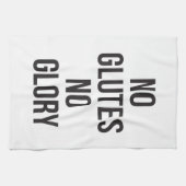 No Glutes No Glory、女性のトレーニング 感動的 キッチンタオル (横)