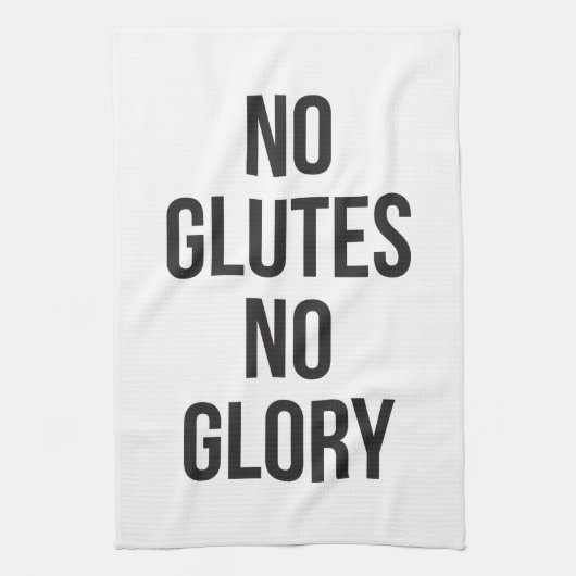 No Glutes No Glory、女性のトレーニング 感動的 キッチンタオル (縦)