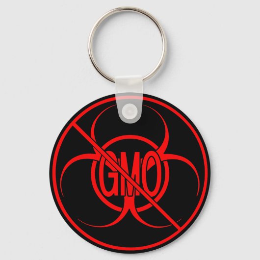 No GMOキーチェーン生物学的災害［有害物質］警告のNo GMOキーチェーン キーホルダー (正面)