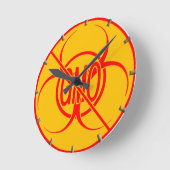 No GMOクロックBio-Hazard警告'No GMOギフトデコール ラウンド壁時計 (傾斜)