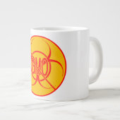 No GMOジャンボマグ生物学的災害［有害物質］警告のGMOカップ ジャンボコーヒーマグカップ (正面右)