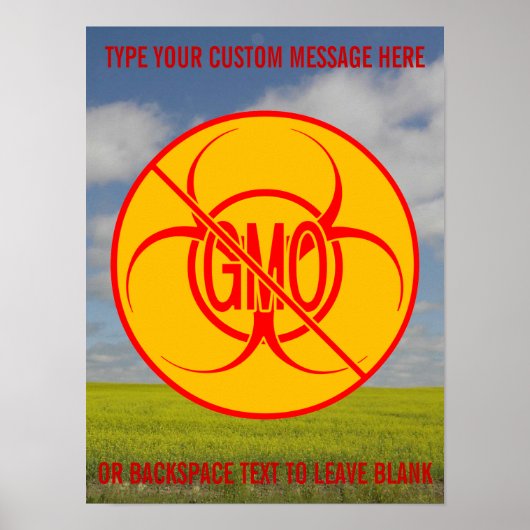 No GMOポスター生物学的災害［有害物質］パーソナライズされたNo GMOシンボルや象徴 ポスター (正面)