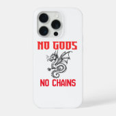 No Gods No Chains Dragon Illustration iPhone Case  iPhoneケース (裏面)
