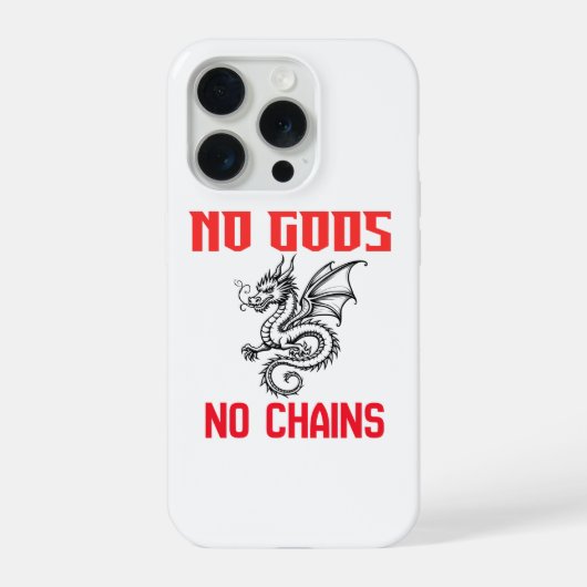 No Gods No Chains Dragon Illustration iPhone Case  iPhoneケース (裏面)