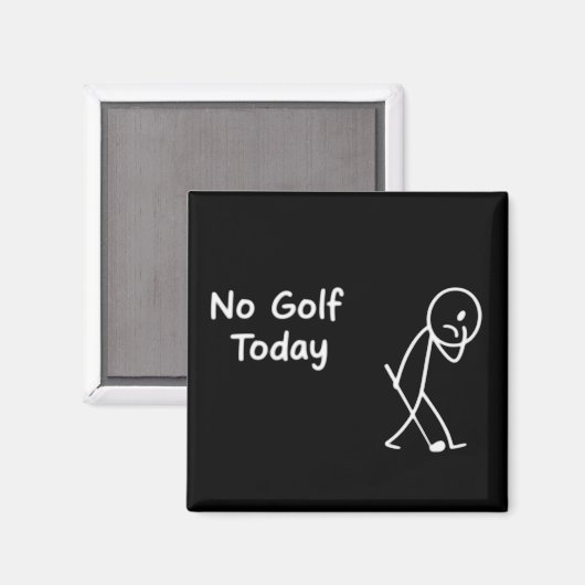 No Golf Today Funny Sad Golfer Figure Humor マグネット (正面/裏面)