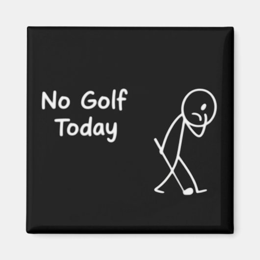 No Golf Today Funny Sad Golfer Figure Humor マグネット (正面)