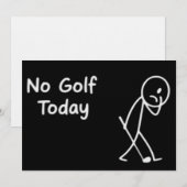 No Golf Today Funny Sad Golfer Figure Humor 招待状 (正面/裏面)