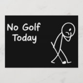 No Golf Today Funny Sad Golfer Figure Humor 招待状 (正面)