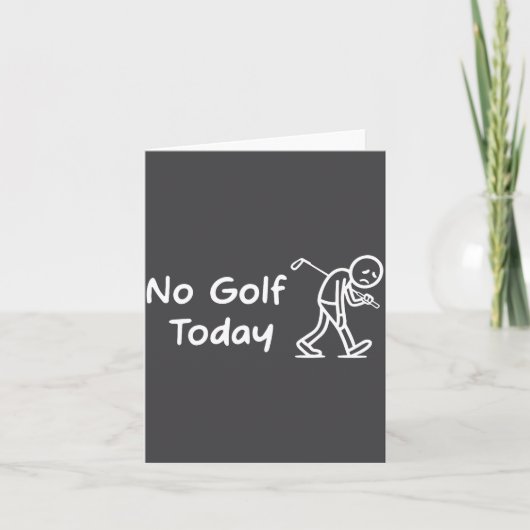No Golf Today Funny Sad Graphic Stickman Golfer Fi カード (正面)