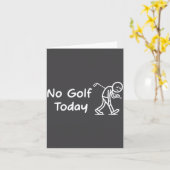 No Golf Today Funny Sad Graphic Stickman Golfer Fi カード (黄色い花)