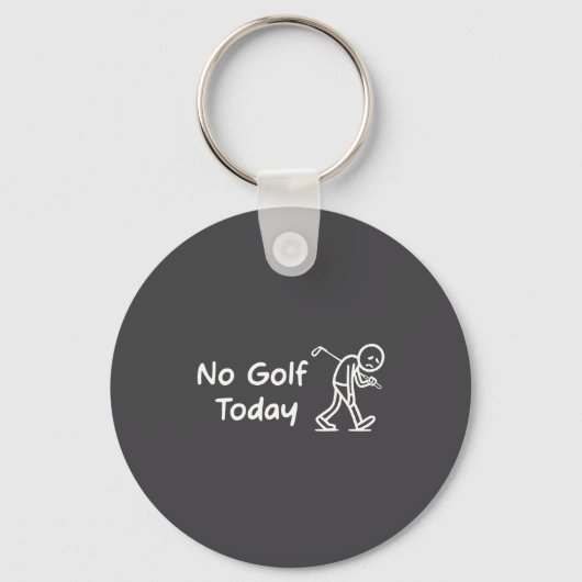 No Golf Today Funny Sad Graphic Stickman Golfer Fi キーホルダー (正面)