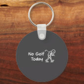 No Golf Today Funny Sad Graphic Stickman Golfer Fi キーホルダー (正面)