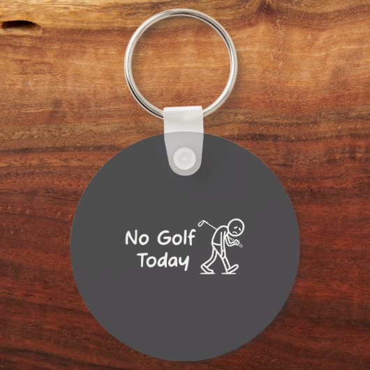 No Golf Today Funny Sad Graphic Stickman Golfer Fi キーホルダー (正面)