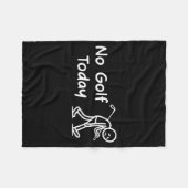 No Golf Today Funny Sad Graphic Stickman Golfer Fi フリースブランケット (正面(横))