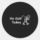 No Golf Today Funny Sad Graphic Stickman Golfer Fi ラウンドシール (正面)