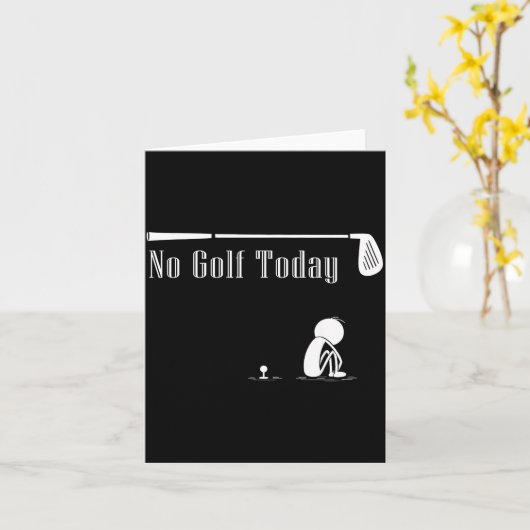 No Golf Today Funny Sad Stickman Golf Lover Golfer カード (黄色い花)