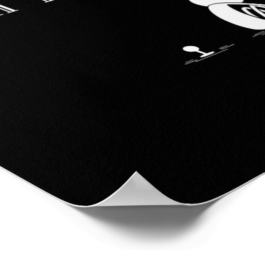 No Golf Today Funny Sad Stickman Golf Lover Golfer ポスター (角)