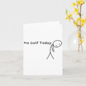 No Golf Today Funny Sad Stickman Golfer Golfers Me カード (黄色い花)
