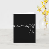No Golf Today Funny Sad Stickman Golfer Men Women カード (黄色い花)