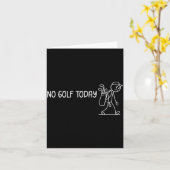 No Golf Today Funny Sad Stickman Golfer Men Women カード (黄色い花)