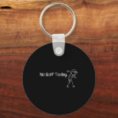 No Golf Today Funny Sad Stickman Golfer Men Women  キーホルダー (正面)