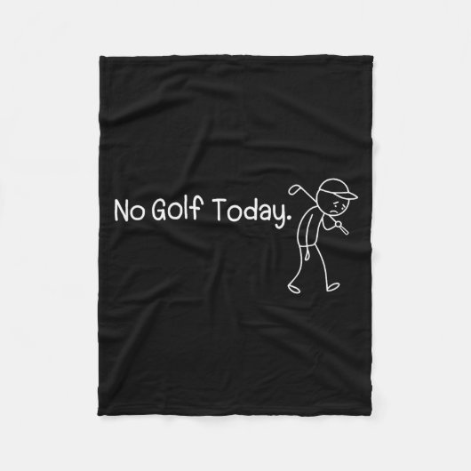 No Golf Today Funny Sad Stickman Golfer Men Women  フリースブランケット (正面)